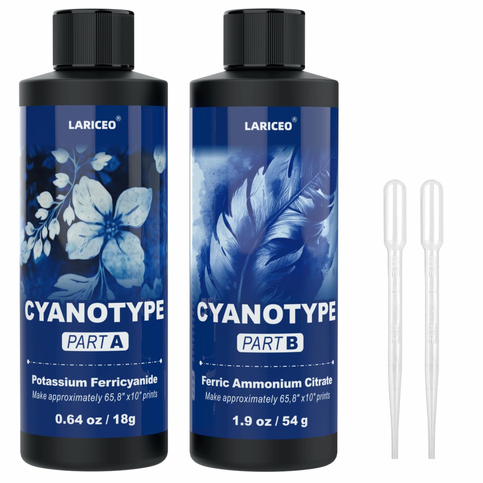 Cyanotype Sensitizer Kit, 16oz Cyanotype Set - 2 Part Sensitizer, Cyanotype Dye - Cyanotype Kit Solar Print Set, Cyanotype Sun Printing Kit for Photographic Printing on Paper and Fabric