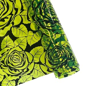 oneart | yellow rose leather vinyl roll 12" x 54" transparent pvc vinyl fabric for cosmetic bags, bows, diy projects