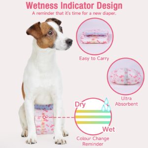 Pet Soft Disposable Dog Diapers - Female Dog Diapers with Adjustable Foam Tail Hole, Ultra Protection Puppy & Cat Diapers Wetness Indicator for Dogs in Heat or Incontinence, 40pcs (L,Red)