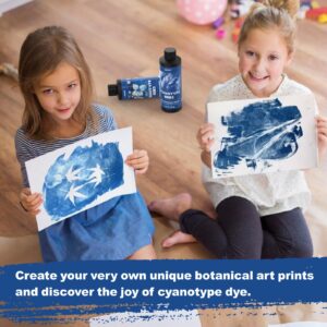 Cyanotype Sensitizer Kit, 16oz Cyanotype Set - 2 Part Sensitizer, Cyanotype Dye - Cyanotype Kit Solar Print Set, Cyanotype Sun Printing Kit for Photographic Printing on Paper and Fabric