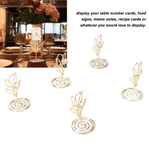 MANMAOHE 25Pcs Gold Table Number Holders Rose Flower Shaped Wire Picture Holder Small Size Table Card Holders Table Number Stands Photo Stand for Centerpieces Wedding Party Birthday