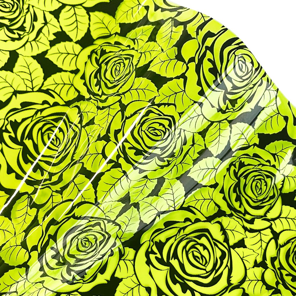 ONEART | Yellow Rose Leather Vinyl Roll 12" x 54" Transparent PVC Vinyl Fabric for Cosmetic Bags, Bows, DIY Projects