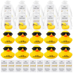 glimin 80 set inspirational appreciation gift you're ducking rubber ducks with glasses cheer up card with bag for employee team staff vet tech week medical assistant thanksgiving christmas