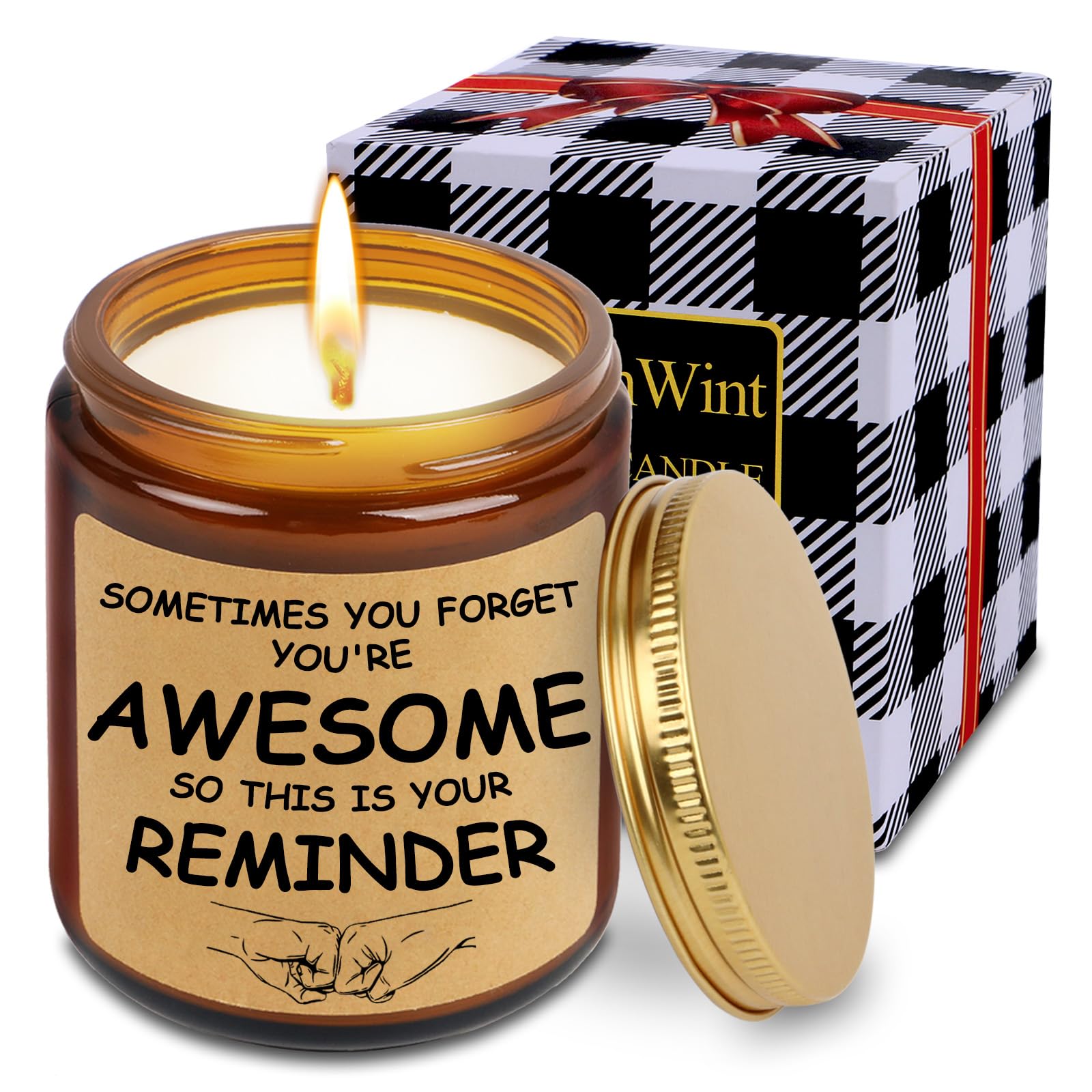 BrightinWint Vanilla Scented Candles, Candle Gifts for Women Men, You are Awesome Candle Unique Candles for Home Scented, Encouragement Gifts for Women, Men, Family, Best Friend, Coworker