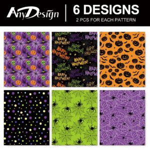 AnyDesign 12 Sheet Halloween Wrapping Paper Pumpkin Spider Webs Dot Gift Wrap Paper Bulk Folded Flat Scary Decorative DIY Art Craft Paper for Halloween Birthday Party Gift Decor, 19.7 x 27.6 Inch