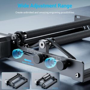 Mecpow G3 Pro Laser Rotary Roller for Engraving Round Objects with Adjustable Y-Bracket, Compatible with Almost All Laser Engraving Machines, Laser Rotary Roller with Height Increase Bracket