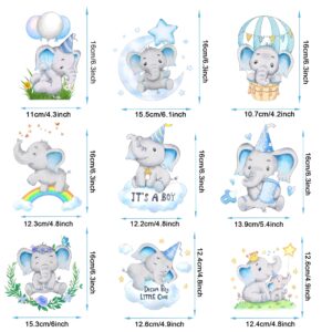 9pcs Blue Elephant Honeycomb Centerpieces Elephant Baby Shower Decorations for Boy Elephant Baby Shower Centerpieces Birthday Party Supplies Table Toppers for Elephant It's A Boy Party Favors for Kids