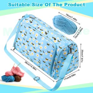 Knitting Bag Yarn Bag for Crochet, Yarn Tote Storage Organizer Portable Individual Compartments for Carrying Unfinished Project