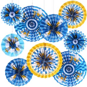 outus 9 pcs oktoberfest hanging paper fans decorations bavarian paper fans classroom decorations german party ceiling wall garland for oktoberfest beer festival theme party supplies outdoor indoor