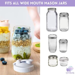 4pcs Mason Jar Lids Wide Mouth with Pour Spout & Leak-Proof Flip Cap | BPA-Free (Jars Not Included)