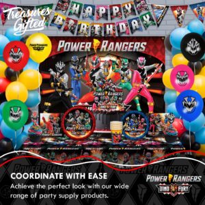 Treasures Gifted 24ct Power Rangers Cupcake Toppers & Wrappers - Officially Licensed Power Rangers Birthday Party Supplies - Power Rangers Cake Decorations - Power Rangers Cake Toppers