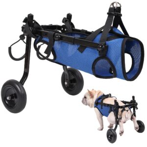 dog wheelchair for back legs(m), adjustable pets cart with wheels for back legs, assist small pets with paralyzed disabled hind limbs to recover mobility, dog wheel chair for small breed(12.1-22 lbs)