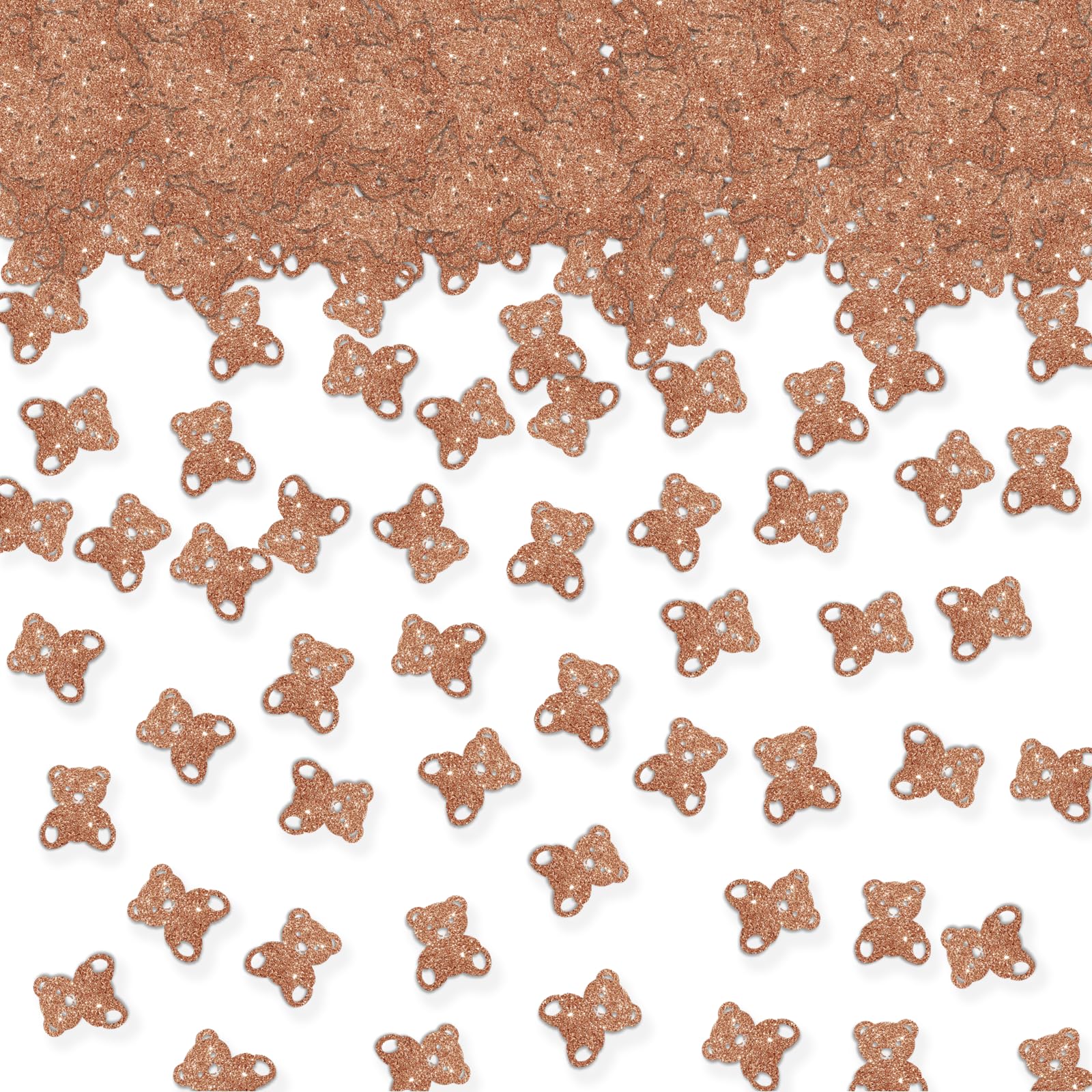 100pcs Bear Confetti, Brown Glitter We Can Bearly Wait Table Confetti for Baby Shower, Teddy Bear Paper Scatters, 1st Birthday/Boy Girl Home Party Table Decoration