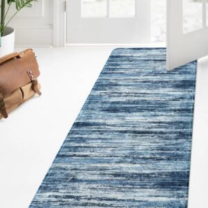 Lahome Modern Ombre Hallway Runner Rug - 2x6 Washable Runner Rugs with Rubber Backing Non-Slip Throw Stain Resistant Kitchen Runner, Blue Floor Indoor Carpet Runners for Entryway Bathroom Laundry Room