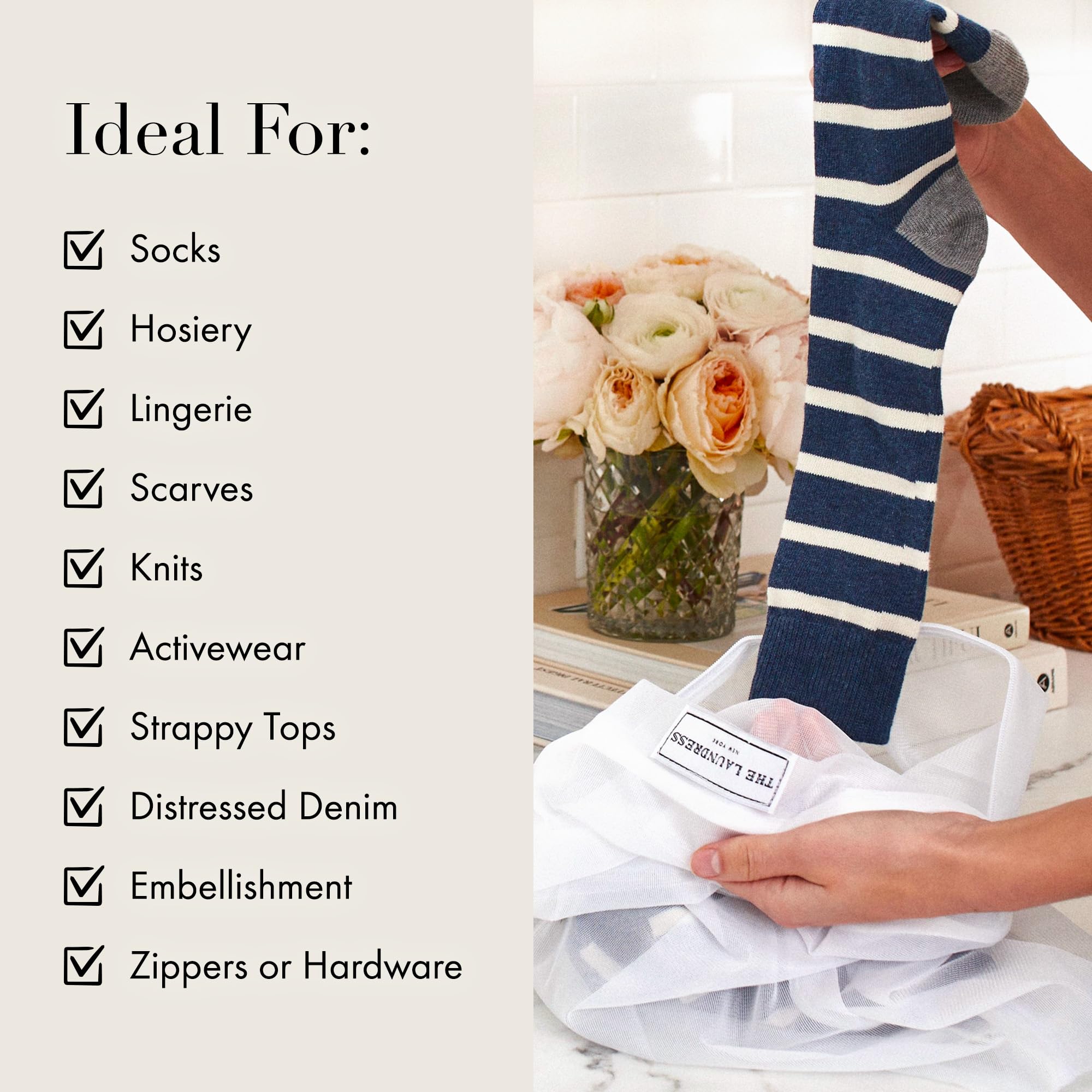 The Laundress Mesh Bag Bundle, Mesh Laundry Bags, One Large One Small