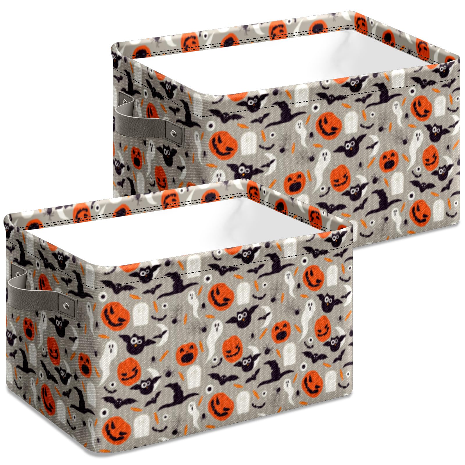 Halloween Basket Trick or Treat Bags Boo Basket with Handles Halloween Pumpkin Ghost Halloween Storage Containers for Storage Toy Storage