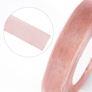 joycraft Gift Ribbon, Sheer Organza Ribbon, Handmade Ribbon, 50 Yds x 0.78" Rose Gold Organza Chiffon Ribbon, Mesh Fabric Ribbon for Gift Wrapping, DIY Craft, Xmas Party Deco