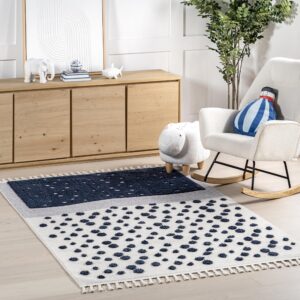 nuloom alena polka dot 8x11 area rug for living room bedroom dining room nursery kitchen, navy