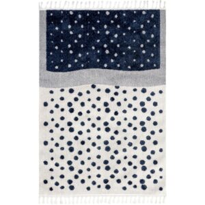 nuLOOM Alena Polka Dot 8x11 Area Rug for Living Room Bedroom Dining Room Nursery Kitchen, Navy