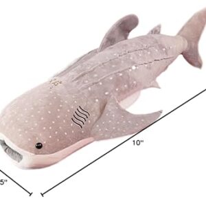 Zctghvy 48 inch Giant Whale Shark Stuffed Animal Toy Whale Plush Kids Pillow Grey Whale Shark Plush Toy Pillow Whale Shark Stuffed Animal