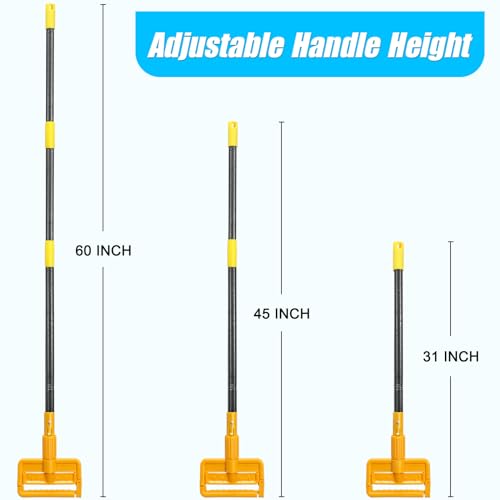 YeYeBest Mop Handle Commercial Heavy Duty - 60 inch Metal Commercial Mop Stick, Adjustable for Industrial & Household Floor Cleaning, 1Pack