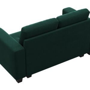 Belffin Velvet Modular Loveseat Sofa Couch 2 Seater Sofa Love Seats for Small Space Green