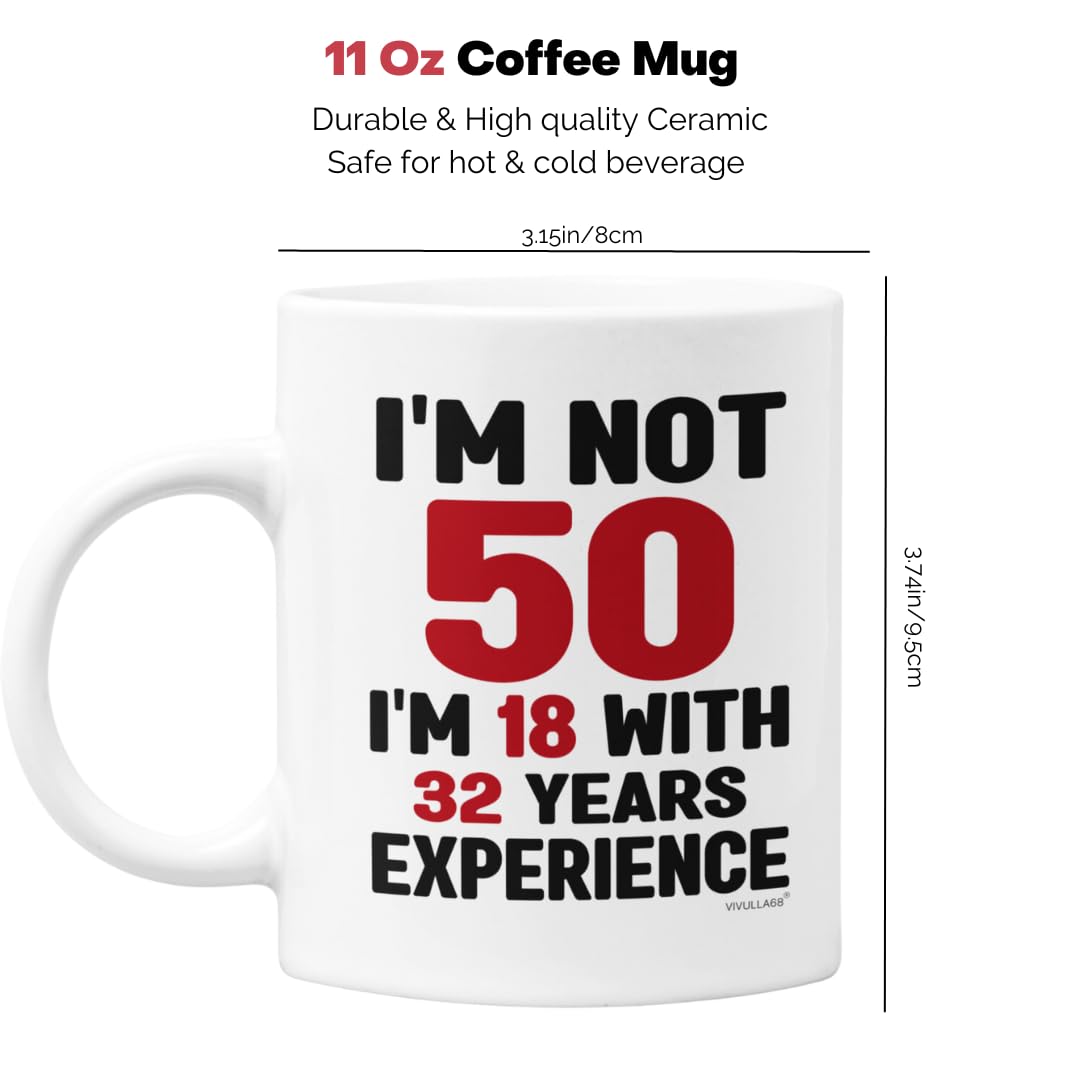 50th Birthday Mug, 1974 Vintage Coffee Cup for Women, Men, Her, Him, Best Fabulous Gift Idea for Wife, Husband, Mom, Dad, Sister, Friend Turning Fifty, Funny Gag Present, Happy 50 Year Old Celebration