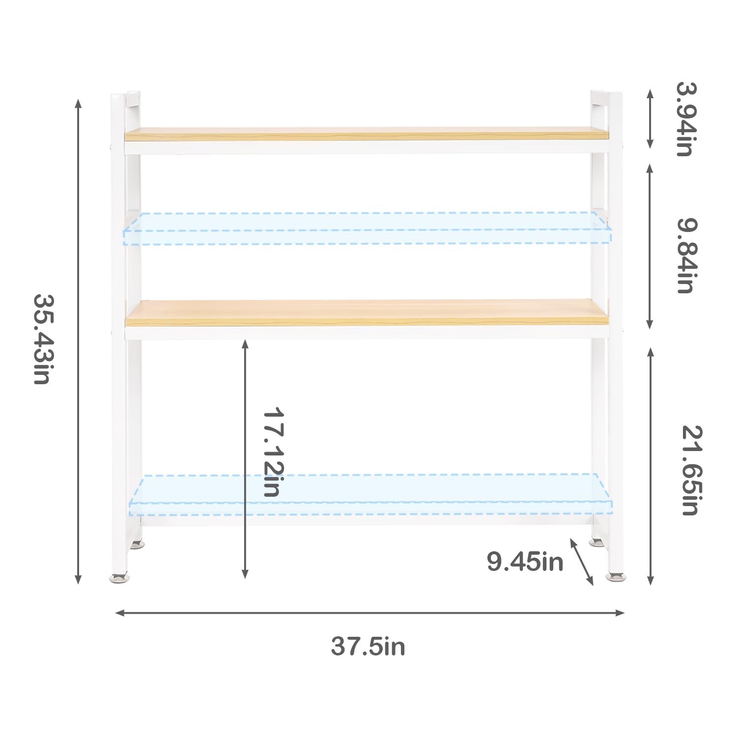 uyoyous Computer Desktop Bookshelf 2-Tier Multipurpose Wood Desk Hutch Bookcase for Computer Desk with Adjustable Shelf Display Rack Organizer, White