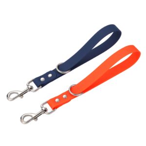 short dog leash - traffic dog leash dog training leash training dog leash handle dog leash extension 2 pack (blue&orange 10 inch)