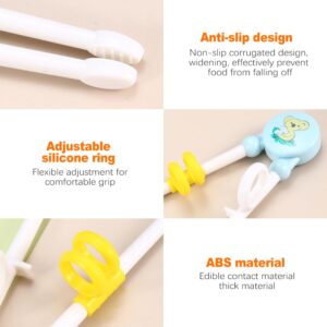 3 Pairs of Kids' Training Chopsticks with Silicone Rings - Beginner Chopsticks Set (Donut, Koala, Lollipop) with Storage Box