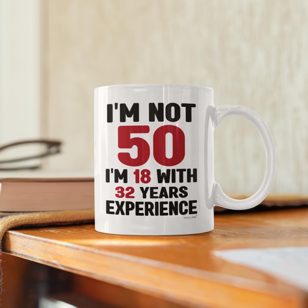 50th Birthday Mug, 1974 Vintage Coffee Cup for Women, Men, Her, Him, Best Fabulous Gift Idea for Wife, Husband, Mom, Dad, Sister, Friend Turning Fifty, Funny Gag Present, Happy 50 Year Old Celebration