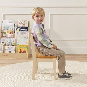 ECR4Kids Hideaway Table and Chair Set, Kids Furniture, Honey/Antique White, 3-Piece