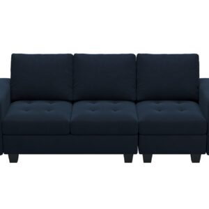 Belffin Velvet Modular Sofa Couch 3 Seater Sofa Couch for Living Room Blue