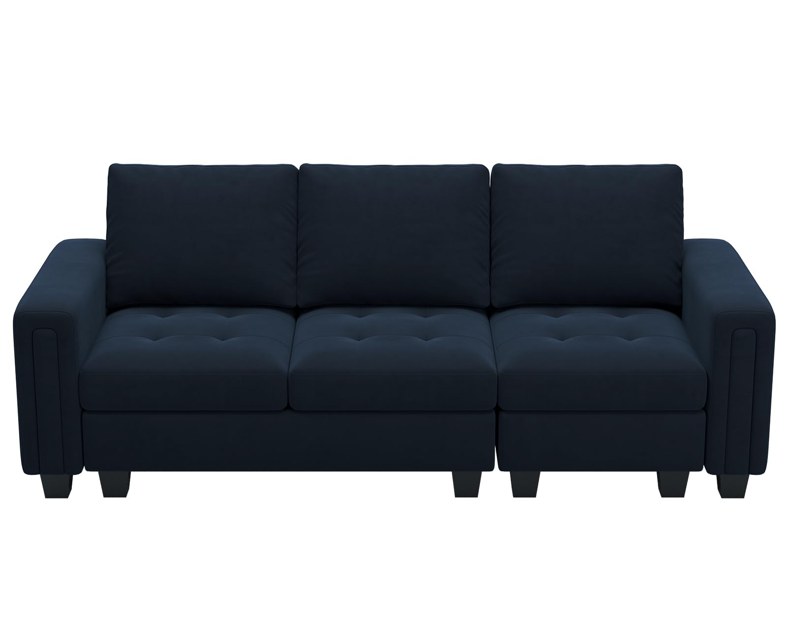 Belffin Velvet Modular Sofa Couch 3 Seater Sofa Couch for Living Room Blue