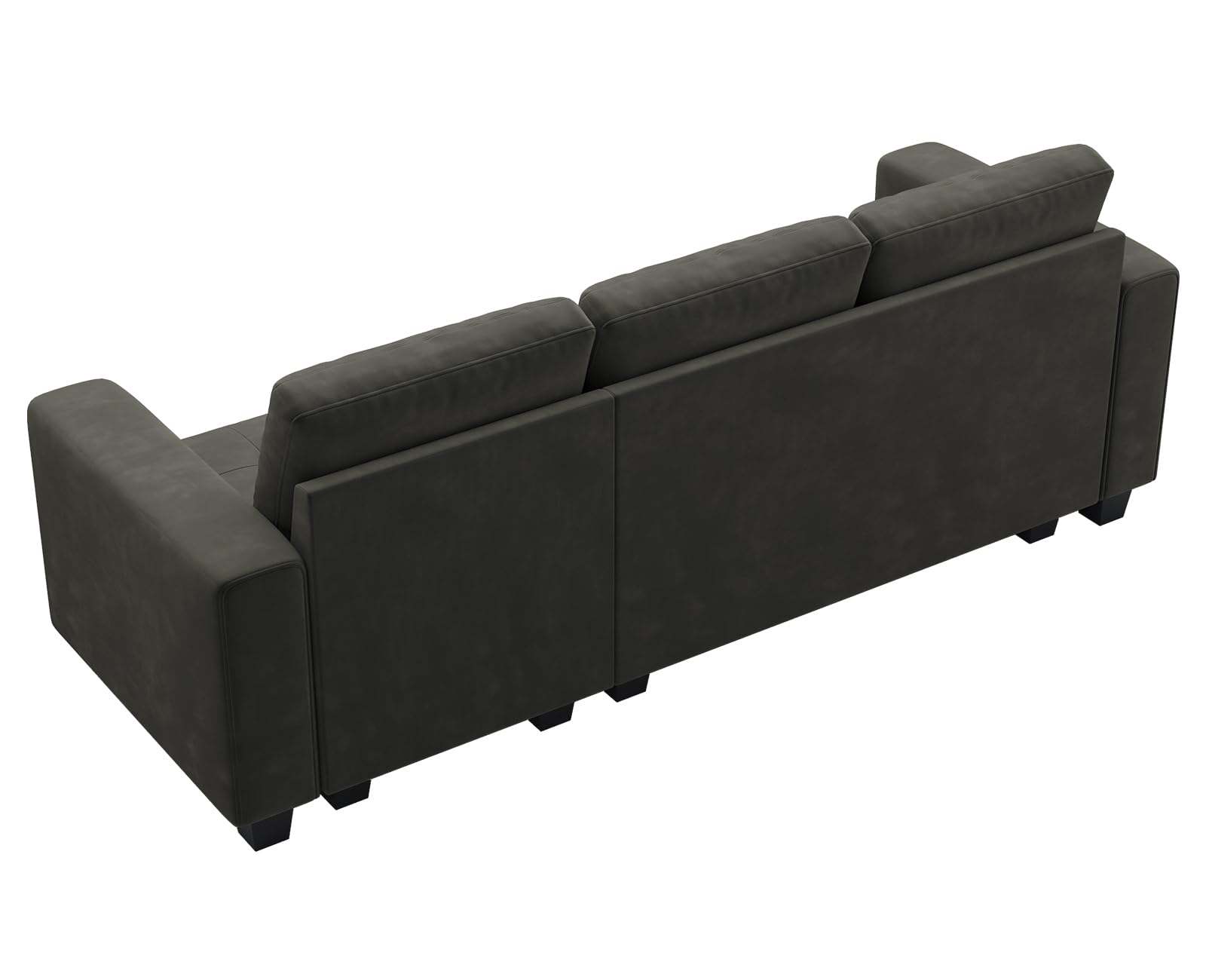 Belffin Velvet Modular Sofa Couch 3 Seater Sofa Couch for Living Room Grey