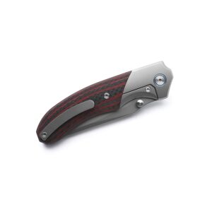 Miguron Knives M Centurion II Folding Knife 3.5" M390 Blade Titanium And Red Carbon Fiber Handle Pocket Knife MGR-609RDII