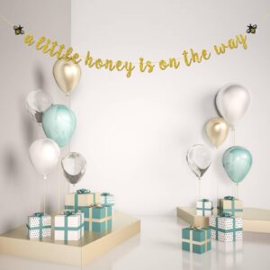 Talorine A Little Honey is on the Way Banner Gold Glitter Bumble Bee Theme Banner Sweet Honey bee Gender Reveal Baby Shower Party Decoration Pregnancy Announcement Mommy to Bee Daddy to Bee Welcome