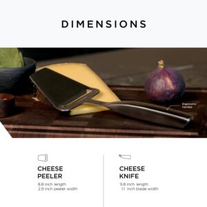 LARS NYSØM Cheese Knife and Cheese Slicer Set 2 pcs. I Cheese Knive & Cheese Cutter Set Made of Stainless Steel