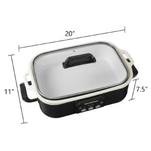 Magnifique 4 Quart Casserole Digital Slow Cooker, Premium Ceramic Bakeware for Oven, Dishwasher Safe Baking Dish