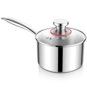 onader 3qt sauce pan with lid triply stainless steel saucepan cooking pot