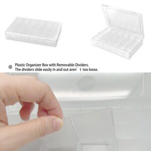 4 Pack Plastic Organizer Container Box, 36 Grids Clear Plastic Parts Organizer Box, for Beads, Art DIY, Crafts, Jewelry, Fishing Tackle with Label Stickers