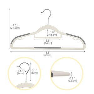 Non Slip Hangers 40 Pack, Clothes Plastic Hangers, Thin Hangers Plastic, Hangers Non Slip, Heavy Duty Hangers, 360° Swivel Space Saving Hangers with Clothes Hooks for Shirts, Pants, Dress (White)