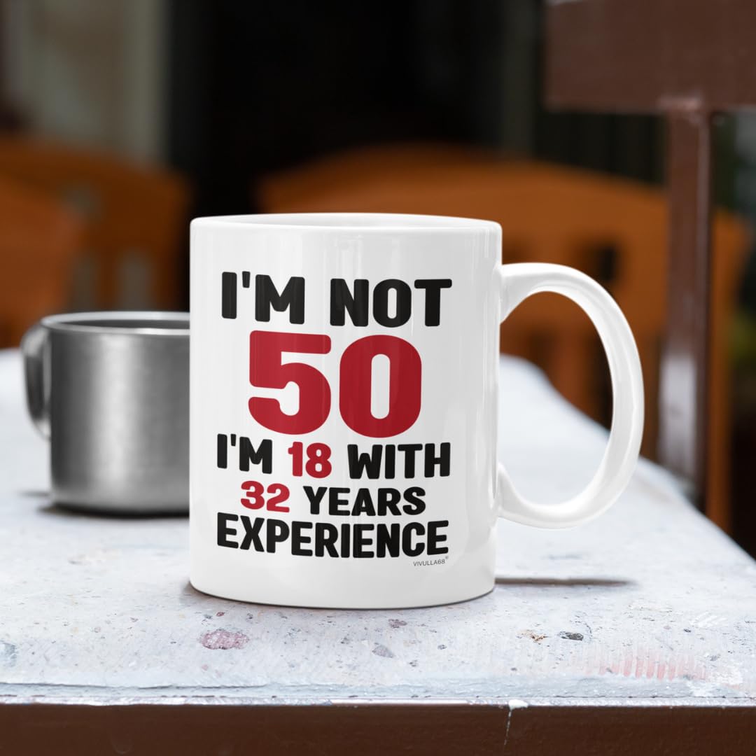 50th Birthday Mug, 1974 Vintage Coffee Cup for Women, Men, Her, Him, Best Fabulous Gift Idea for Wife, Husband, Mom, Dad, Sister, Friend Turning Fifty, Funny Gag Present, Happy 50 Year Old Celebration