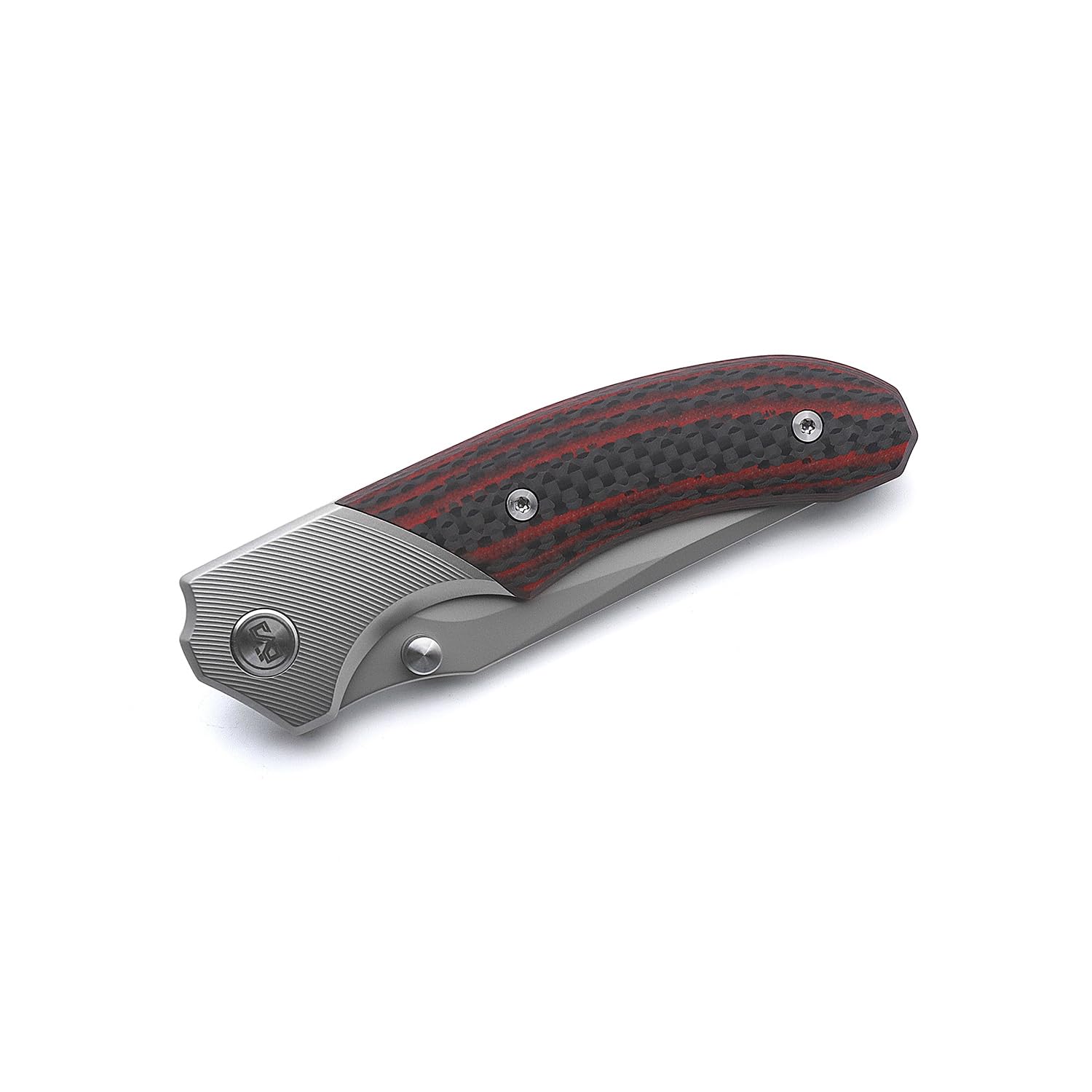 Miguron Knives M Centurion II Folding Knife 3.5" M390 Blade Titanium And Red Carbon Fiber Handle Pocket Knife MGR-609RDII