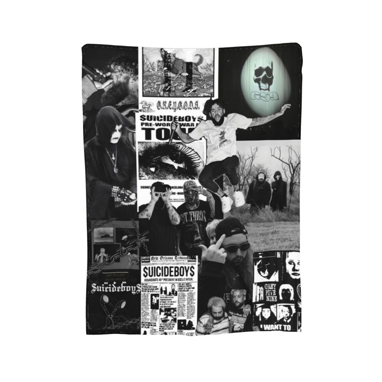 Suicide Hip Hop Music Boys Blanket, Ultra-Soft Micro Fleece Cover Blanket for Couch Sofa Bed, Soft Throw Blanket, Funny Graphic Bed Blanket for All Season 50"X40"