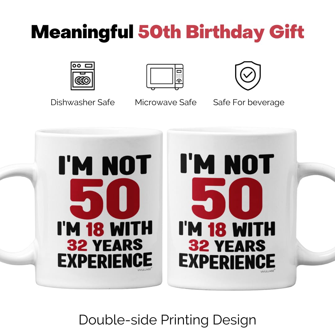 50th Birthday Mug, 1974 Vintage Coffee Cup for Women, Men, Her, Him, Best Fabulous Gift Idea for Wife, Husband, Mom, Dad, Sister, Friend Turning Fifty, Funny Gag Present, Happy 50 Year Old Celebration