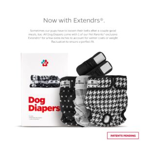 Pet Parents Washable Dog Diapers (3pack) of Durable Doggie Diapers, Premium Female Dog Diapers (Medium, Luxe)