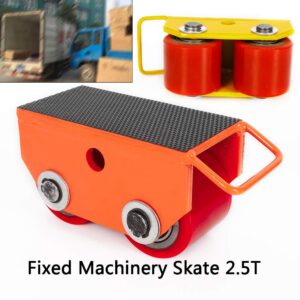 Machinery Skate, 2.5T/5500lbs Fixed Steel Machinery Roller Mover w/Strong Rigid PU Roller & Rubber Surface, Heavy Duty Machine Dolly Skate for Industrial Moving Equipment