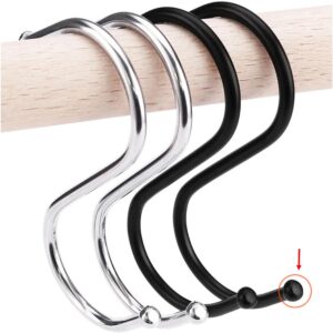 10-Pack S Shaped Hooks,Stainless Steel Metal Hangers for Home,Office,Work Shop (Silver, Medium)