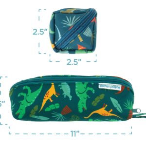 Stephen Joseph All Over Printed Pencil Pouch | Multipurpose Kids School Stationary Case, Colorful Cute Designs with Large Space for Pencils and Pens, Dino, Pencil Case